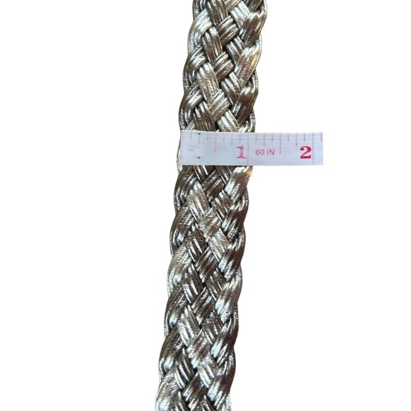 Omega Silver Metallic Braided Belt Size Large - Picture 6 of 7